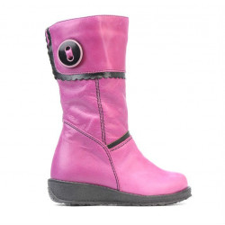 Bottes petits enfants 25c rose+noir