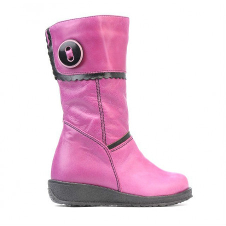 Bottes petits enfants 25c rose+noir