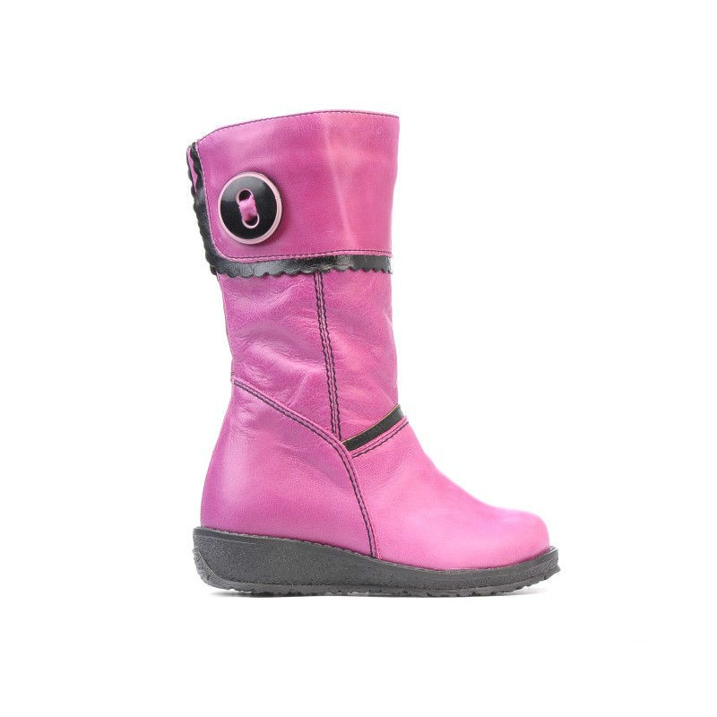 Bottes petits enfants 25c rose+noir