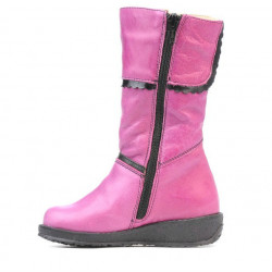 Bottes petits enfants 25c rose+noir