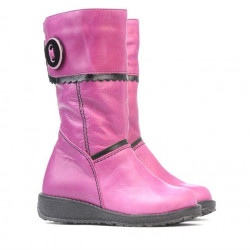 Bottes petits enfants 25c rose+noir