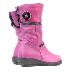 Bottes petits enfants 25c rose+noir