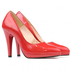 Chaussures élégantes femme 1233 vernis rouge