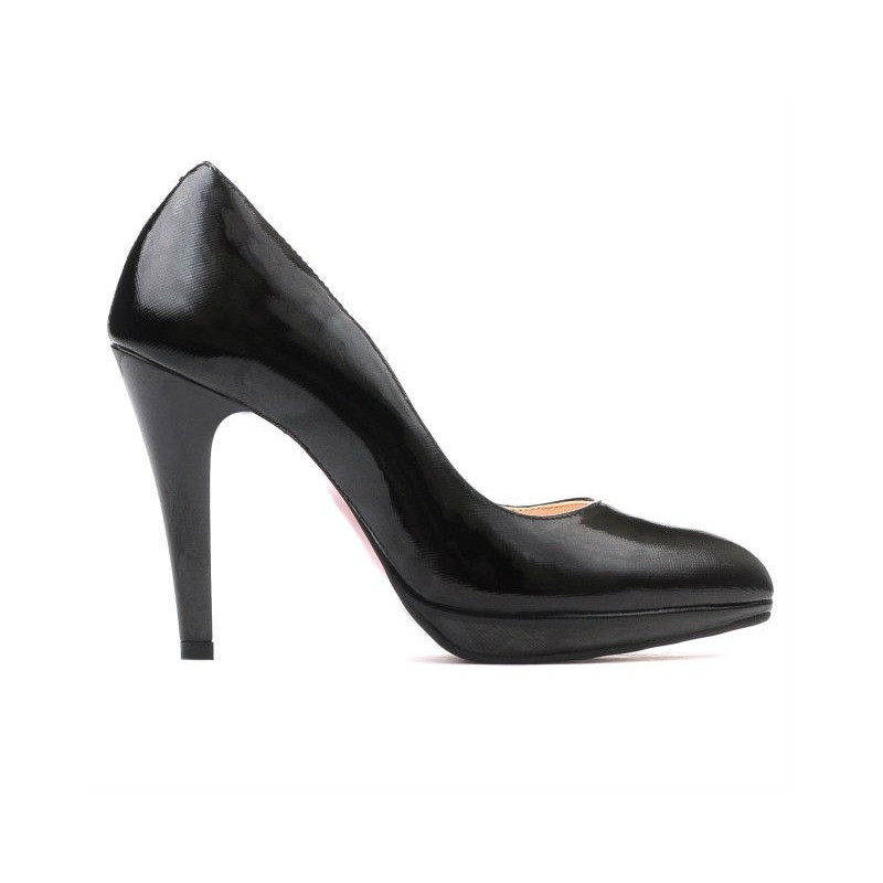 Chaussures élégantes femme 1233 vernis noir satiné