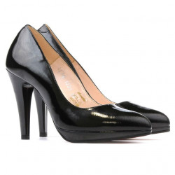 Chaussures élégantes femme 1233 vernis noir satiné
