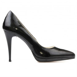 Chaussures élégantes femme 1244 vernis noir satiné