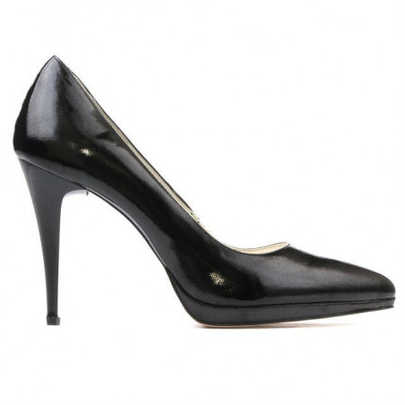 Chaussures élégantes femme 1244 vernis noir satiné