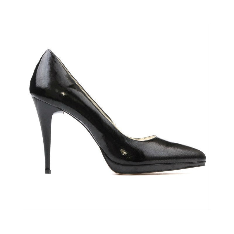 Chaussures élégantes femme 1244 vernis noir satiné