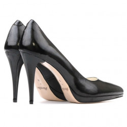 Chaussures élégantes femme 1244 vernis noir satiné