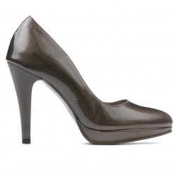 Chaussures élégantes femme 1233 vernis marron nacré