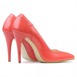 Chaussures élégantes femme 1230 vernis rouge corail
