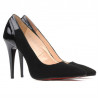 Chaussures élégantes femme 1230 en daim noir + vernis noir