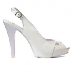 Sandales femme 1222 vernis blanc