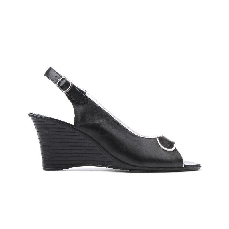 Sandales femme 596 noir+blanc