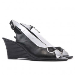 Sandales femme 596 noir+blanc