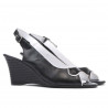 Sandales femme 596 noir+blanc