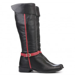 Bottes femme 3263 noir+bordeaux