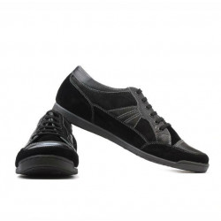 Chaussures de sport homme 716 velours noir+vernis noir
