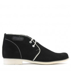 Bottes adolescents 464 noir velours+blanc