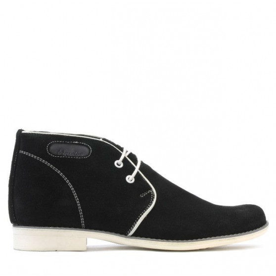 Bottes adolescents 464 noir velours+blanc