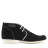 Bottes adolescents 464 noir velours+blanc