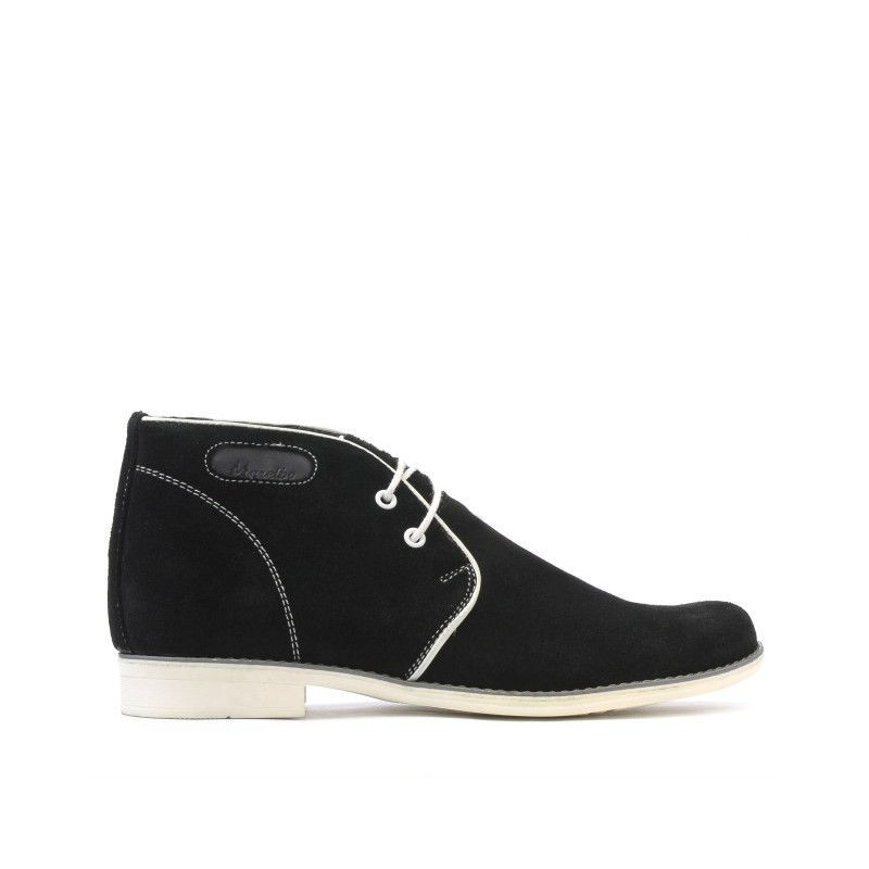 Bottes adolescents 464 noir velours+blanc