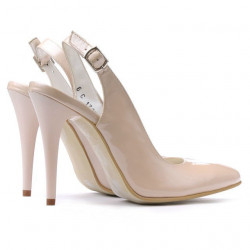 Sandales femme 1235 vernis beige nacré