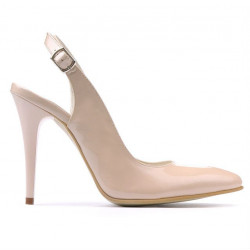 Sandales femme 1235 vernis beige nacré