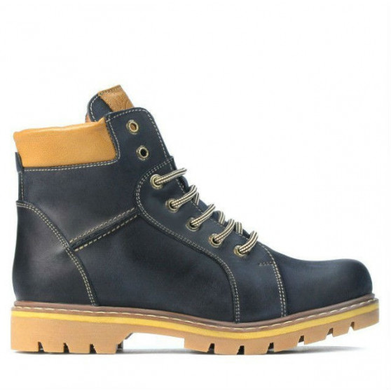 Bottes adolescents 439-1 tuxon indigo+marron Bottes adolescents 439-1 tuxon indigo+marron