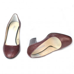 Chaussures élégantes femme 1269 python bordeaux
