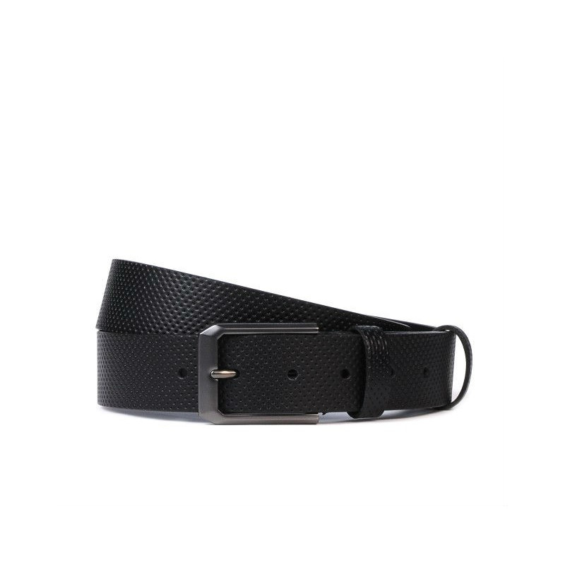 Ceinture homme 15bp noir perforé