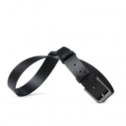 Ceinture homme 15bp noir perforé