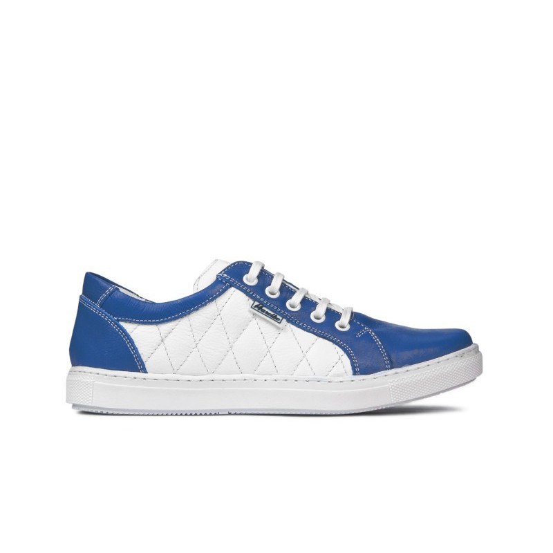 Baskets femme 648 indigo+blanc