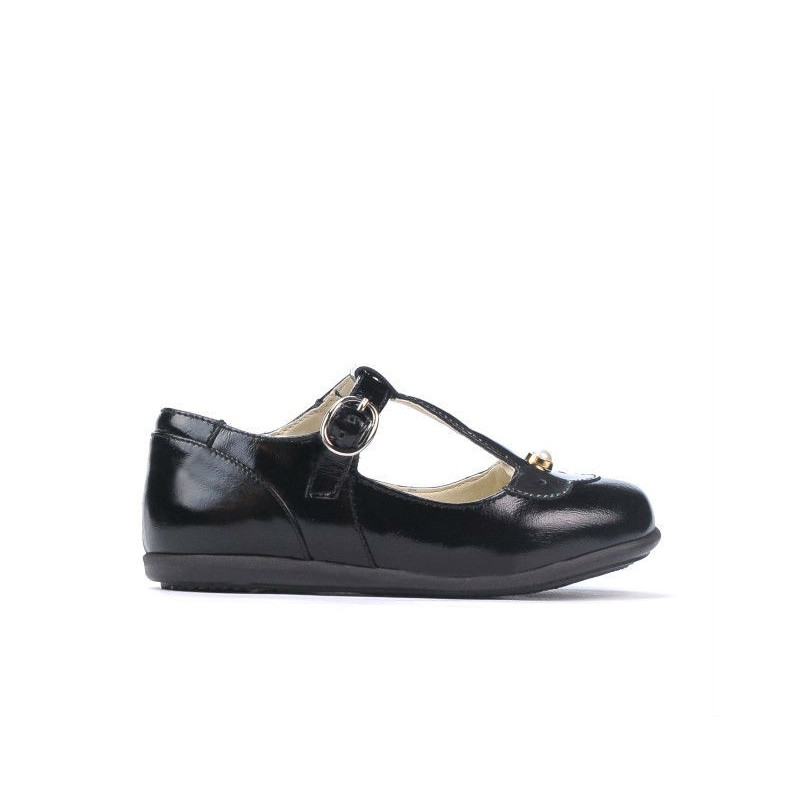 Chaussures bébés 63c vernis noir combiné