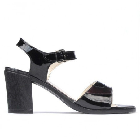 Sandales femme 5042 vernis noir+bordeaux