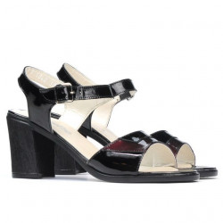 Sandales femme 5042 vernis noir+bordeaux