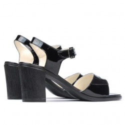 Sandales femme 5042 vernis noir+bordeaux