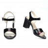 Sandales femme 5042 vernis noir+bordeaux