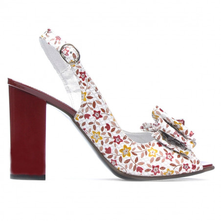 Sandales femme 1256 bordeaux floral multicolore