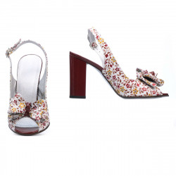 Sandales femme 1256 bordeaux floral multicolore