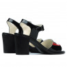 Sandales femme 5042 vernis noir+rouge