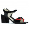 Sandales femme 5042 vernis noir+rouge