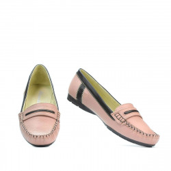 Mocassins femme 619 rose+café