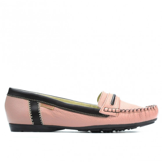 Mocassins femme 619 rose+café Mocassins femme 619 rose+café