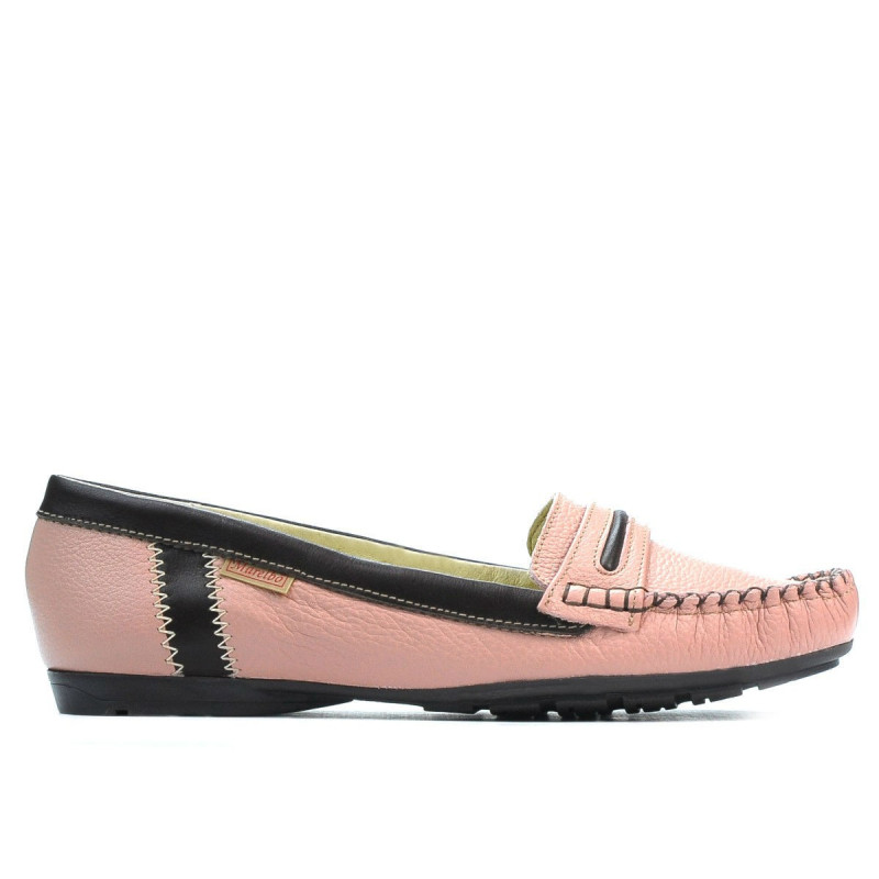 Mocassins femme 619 rose+café
