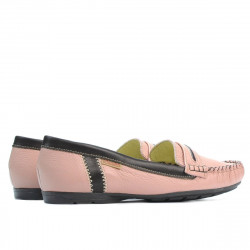 Mocassins femme 619 rose+café
