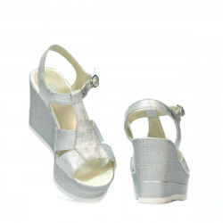 Sandales femme 5054 argenté nacré