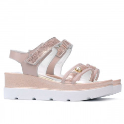 Sandales femme 5051 poudre nacre combiné
