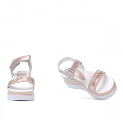 Sandales femme 5051 poudre nacre combiné