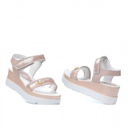 Sandales femme 5051 poudre nacre combiné